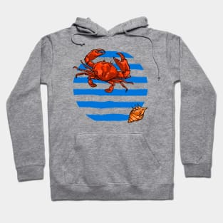 Navy pattern - Crab Hoodie
